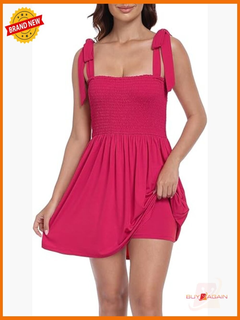 Smocked Romper Dress with Built-In Shorts Summer Sundress